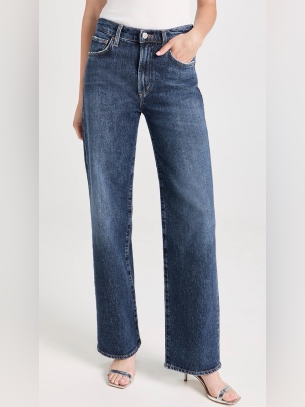 Agolde Harper Relaxed Straight Leg (Wide Leg) Jeans in Tempo Wash - Size 23